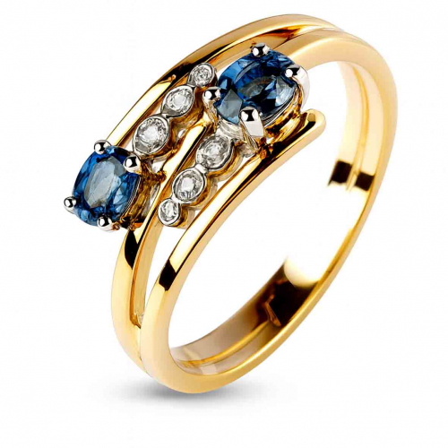 Bague saphir sertie de diamants
