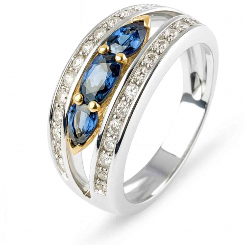 Bague saphir et diamants