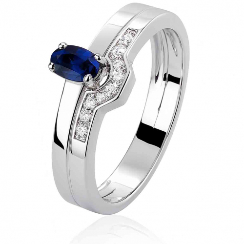 Bague saphir et diamants