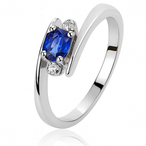 Bague saphir et diamants