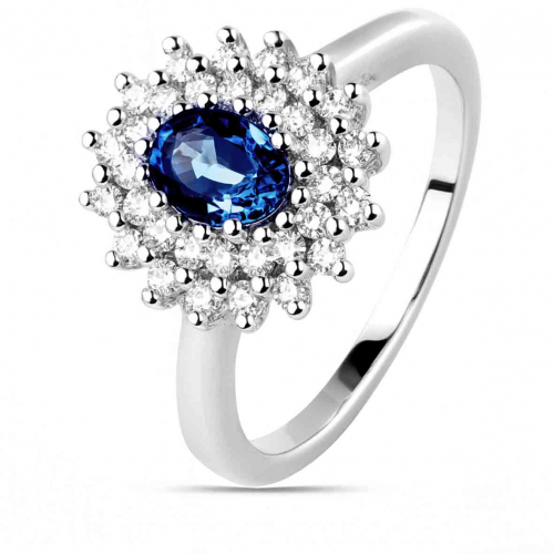 Bague saphir et diamants