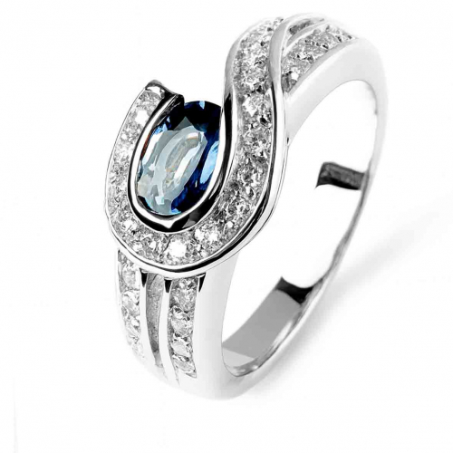 Bague saphir et diamants