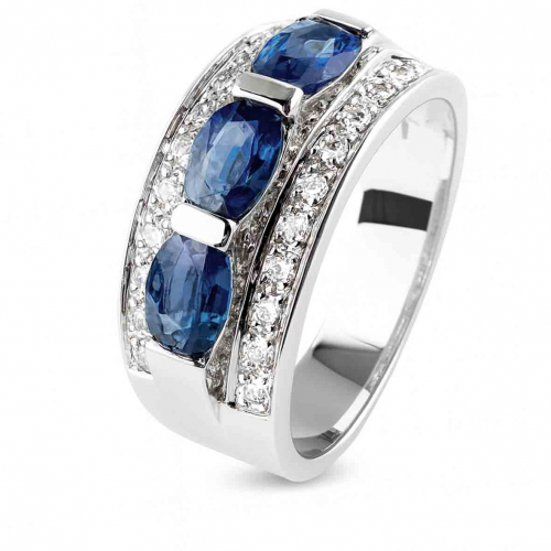 Bague saphir et diamants