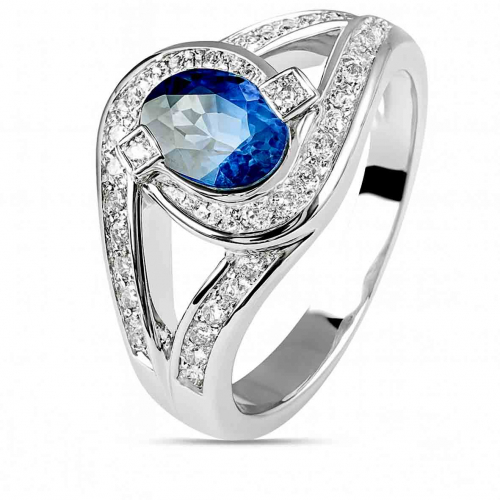 Bague saphir et diamants