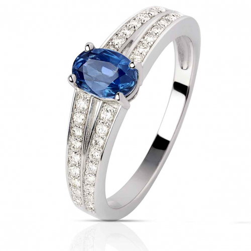 Bague saphir et diamants