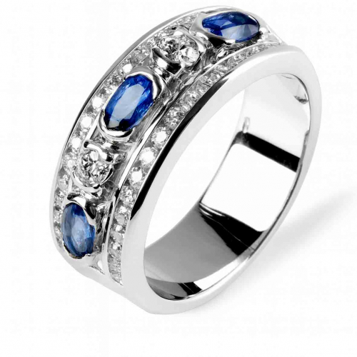 Bague saphir et diamants