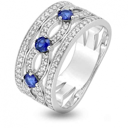 Bague Saphir et Diamants