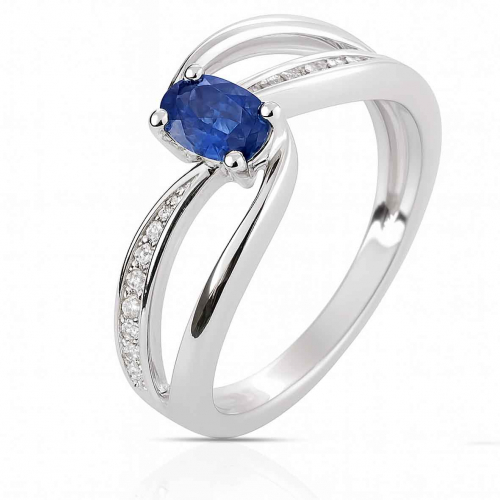 Bague saphir et diamants