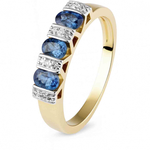 Bague saphir et diamants