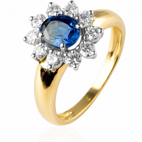 Bague saphir et diamants