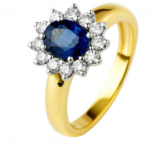 Bague saphir et diamants