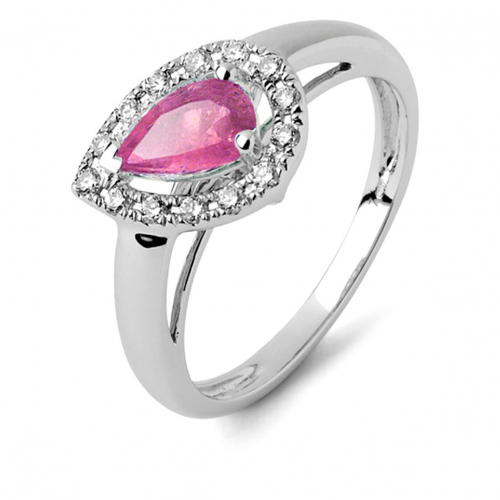 Bague saphir rose et diamant