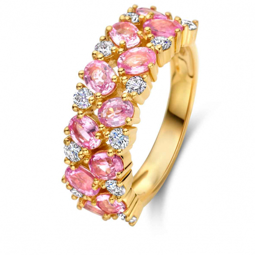Bague Saphir Rose et Diamants