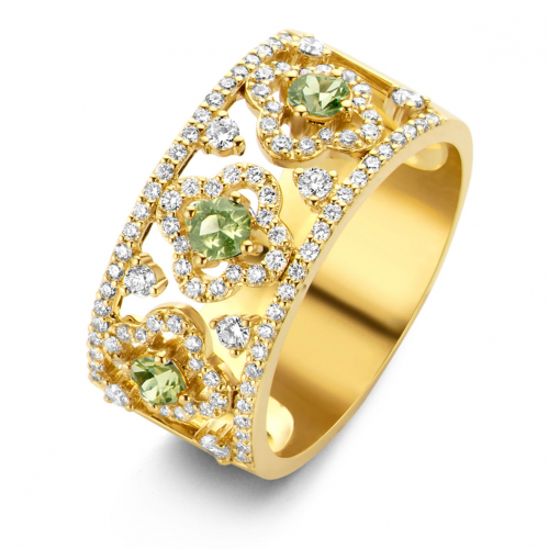 Bague saphir vert - diamants - One More