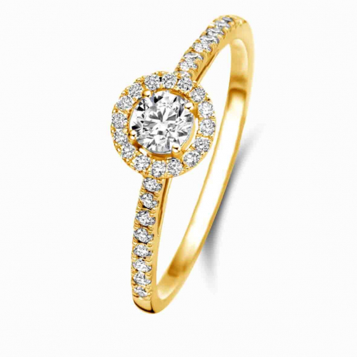 Bague solitaire Halo Beyond - 0.30 ct Diamant de Laboratoire