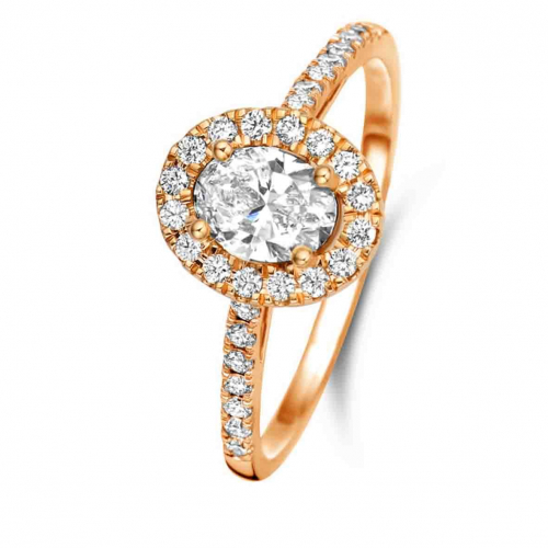 Bague solitaire Halo Beyond - 0.70 ct Diamant de Laboratoire