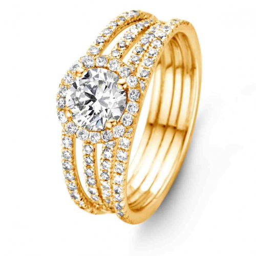 Bague solitaire Multiband - 0.90 ct Diamant de Laboratoire