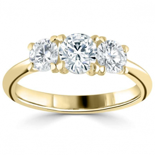 Bague trilogie diamant et or blanc