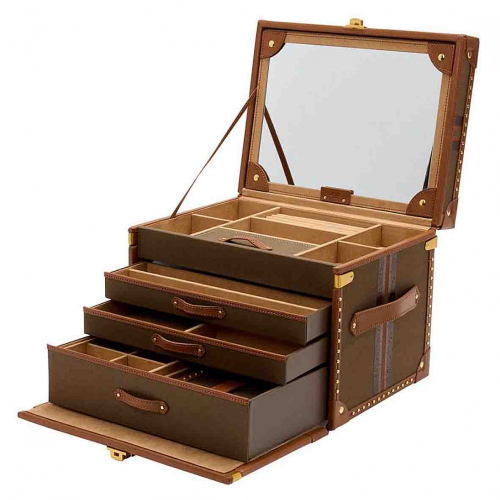 Bo�te � Bijoux de Voyage Wolf 1834 - Ida Trunk Jewellery Box - Kaki