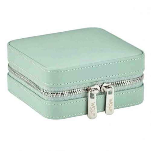 Bo�te � Bijoux de Voyage Wolf 1834 - Wolf X Liberty Small Travel Jewellery Zip Case - Vert Pastel