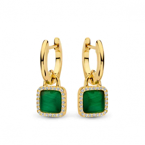 Boucle d'oreille en argent plaqu or jaune avec il de chat Naiomy
