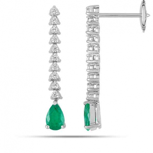 Boucles d'oreilles Emeraude
