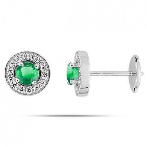 Boucles d'oreilles Emeraude