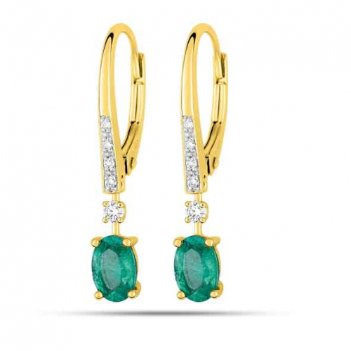 Boucles d'oreilles Emeraude