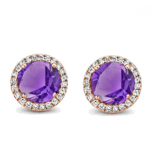 Boucles d'oreilles Amthyste et diamants - One More