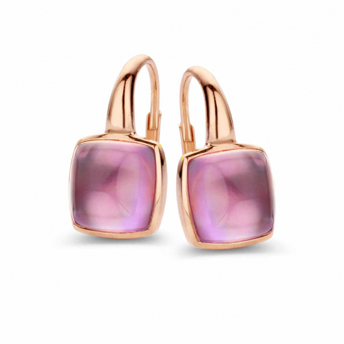 Boucles d'oreilles Am�thyste sur nacre One More