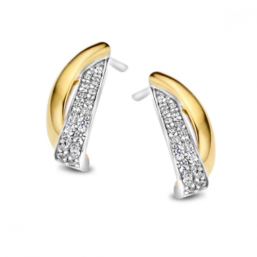 Boucles d'oreilles Argent et plaqu� or zirconium - Naiomy
