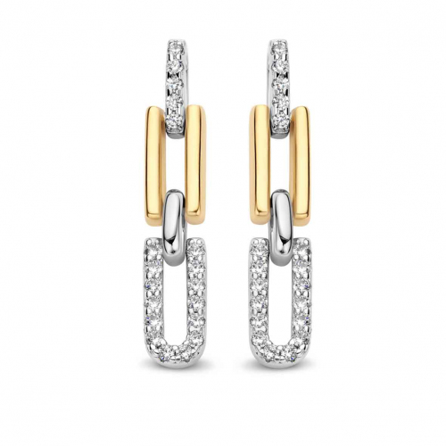 Boucles d'oreilles Argent et plaqu� or zirconium  - Naiomy