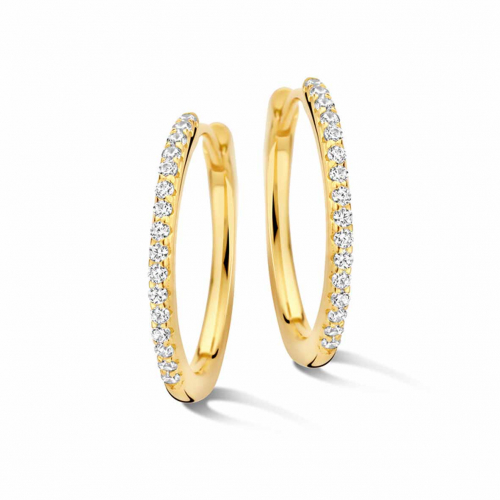 Boucles d'oreilles argent jaune plaqu or 20 mm - Naiomy