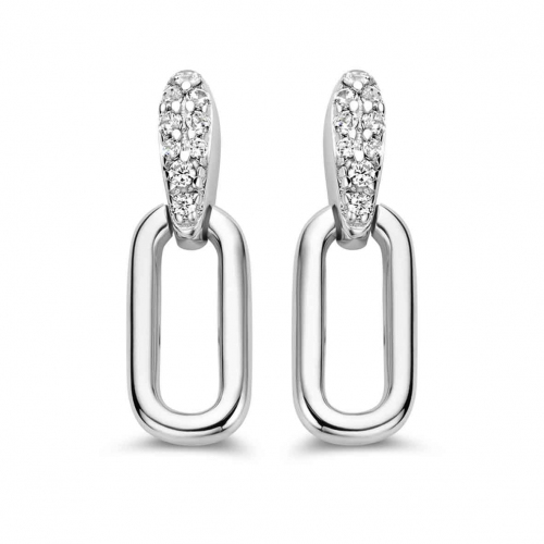 Boucles d'oreilles argent pavage zirconium - Naiomy