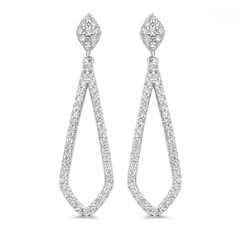 Boucles d'oreilles argent pavage zirconium - Naiomy