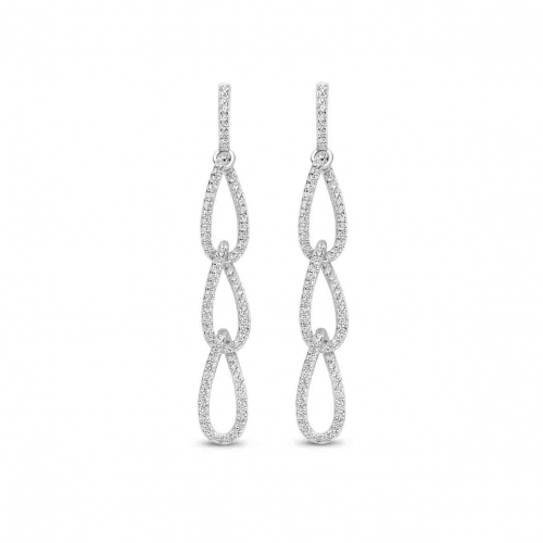 Boucles d'oreilles argent pendantes zirconium - Naiomy
