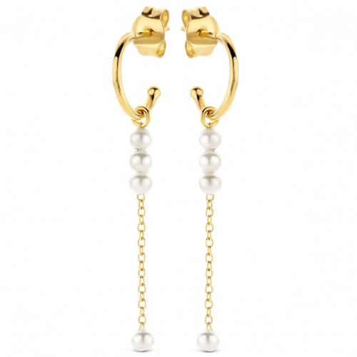 Boucles d'oreilles Argent plaqu� or avec perles -  Naiomy