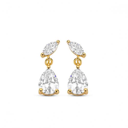 Boucles d'oreilles argent plaqu� or jaune et oxydes- Naiomy