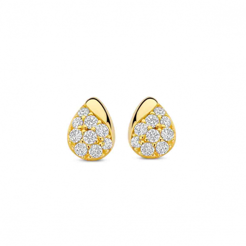 Boucles d'oreilles argent plaqu� or jaune et oxydes- Naiomy
