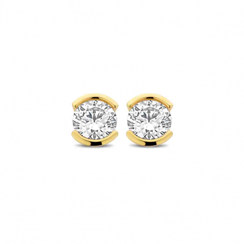 Boucles d'oreilles argent plaqu� or jaune et oxydes- Naiomy