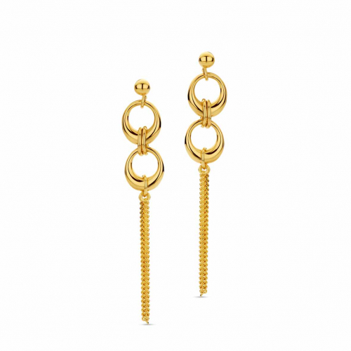 Boucles d'oreilles argent -  plaqu or jaune - motif cercle - Naiomy
