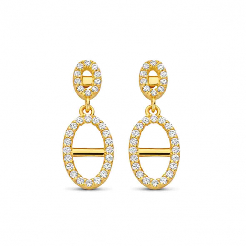 Boucles d'oreilles argent - plaqu or jaune oxydes liens - Naiomy