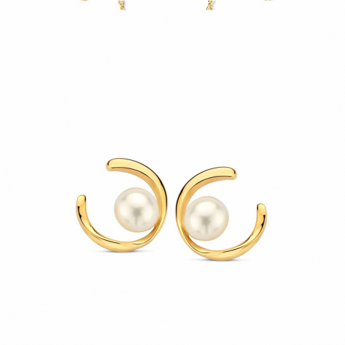 Boucles d'oreilles argent - plaqu� or - perle d'eau douce - Naiomy