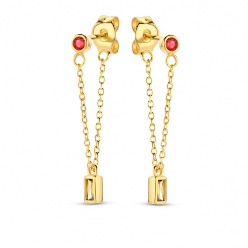 Boucles d'oreilles Argent plaqu� or - pierres de couleurs -  Naiomy