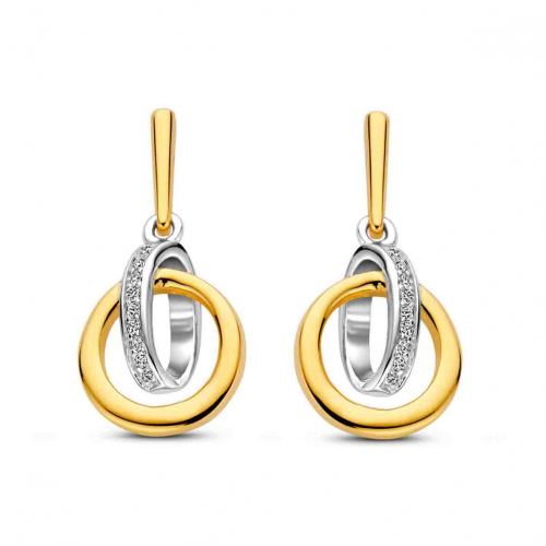 Boucles d'oreilles argent plaqu or serties d'oxydes - Naiomy