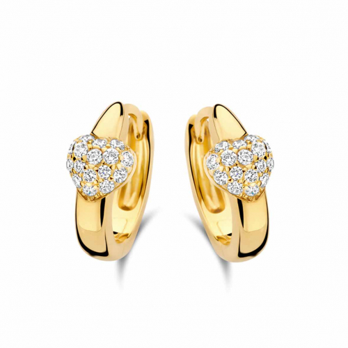 Boucles d'oreilles argent - plaqu or serties d'oxydes - Naiomy
