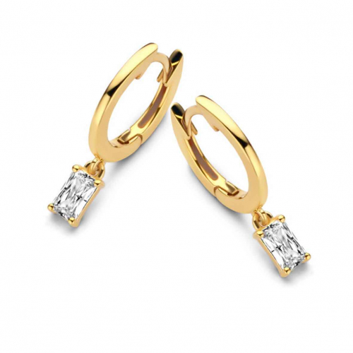 Boucles d'oreilles Argent plaqu� or serties de Zirconium - Naiomy
