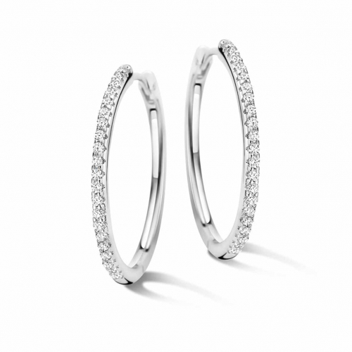 Boucles d'oreilles argent serti d'oxydes 25 mm - Naiomy