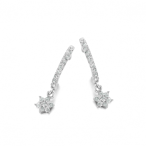 Boucles d'oreilles Argent serties de Zirconium -  Naiomy