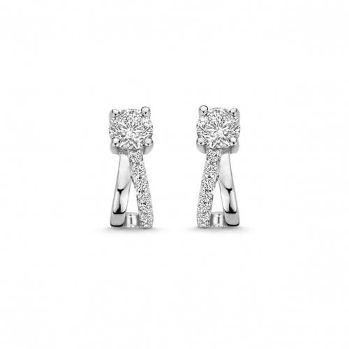Boucles d'oreilles argent solitaire et Oxydes - Naiomy